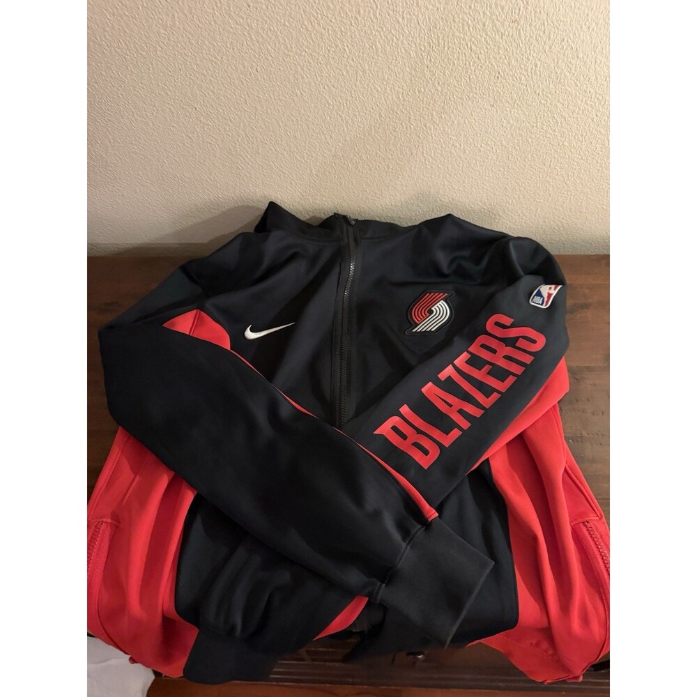Nike NBA Portland Trail Blazers Dri-FIT Full Zip Hooded Jacket Tall Black/Red L